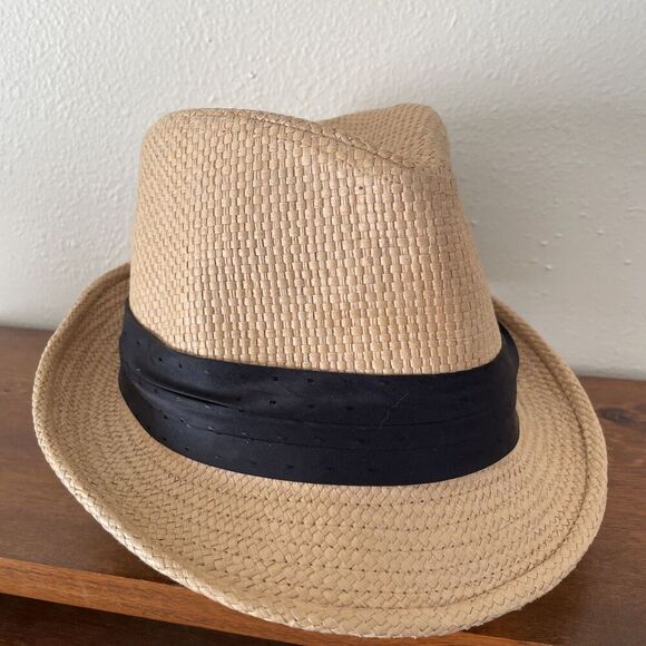 Peter Grimm True Character Men’s Brown Paper Fedora Hat One Size Black Wire Rim - Picture 1 of 12